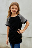 Raglan Sleeve Kid Tee with Side Buttons