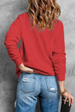 Christmas HO HO HO Graphic Round Neck Sweatshirt