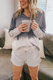 Dip Dye Hooded Lounge Sweatshirt Shorts Set