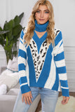 V Neck Striped Sweater