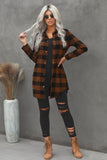 Turn-down Collar Plaid Shirt Coat