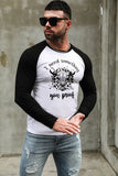 Men's Letter Car Print Color Block Long Sleeve Top