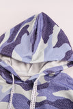 Camo Print Drawstring Hoodie