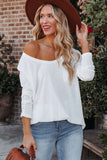 Plain Basic Long Sleeve Tee with Pocket