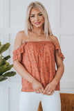Floral Print Smocked Flounce Sleeveless Top