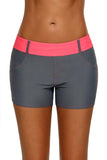 Waistband Faux Denim Sports Shorts