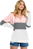 Color Block Zipped Neck Hoodie