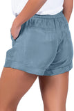 Cuffed Leg Opening Paper-bag Waist Casual Shorts