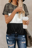 Color Block Leopard Tee
