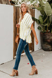 Striped Short Sleeve Buttoned Pocket Shirt