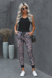 Brown Leopard Cotton Pocketed Joggers