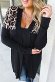 Leopard Detail Plus Size Cardigan