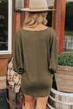 Batwing Sleeves Ribbed Knit Sweater Dress