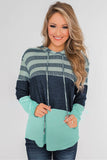 Color Block Drawstring Hoodie
