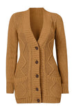 Multicolor Front Pocket and Buttons Closure Cardigan