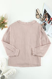 Turn Collar V Neck Crinkled Cuffed Shirt