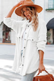 Plush Button Down Pocketed Shirt Jacket