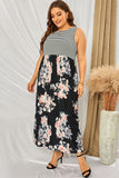Plus Size Floral & Stripes Maxi Dress