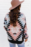 Oversized Aztec Buttons Front Cardigan