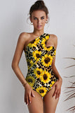 Sunflower Asymetrical Neck One-piece Swimsuit