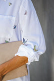 Butterfly Print Pocketed Shirt