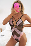 Criss Cross Lace Mesh Patch Teddy