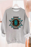 Aztec Tribal Pattern Gray Sweatshirt