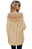 Wine Off The Shoulder Winter Sweater