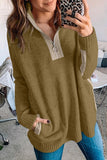 High Neck 1/4 Zip Pocketed Cozy Sweater