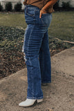High Waist Distressed Plus Size Jeans