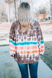 Tie-dyed Print Crew Neck Pullover Sweatshirt with Pocket