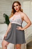Pink Plus Size Keyhole Babydoll