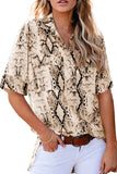 Python Print Short Sleeve Shirt    Leopard Print Short Sleeve Shirt