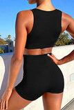 Seamless U-Neck Top and Shorts Yoga Gym Sports Wear