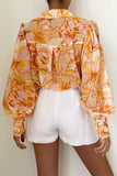 Floral Chic Bishop Sleeve Blouse