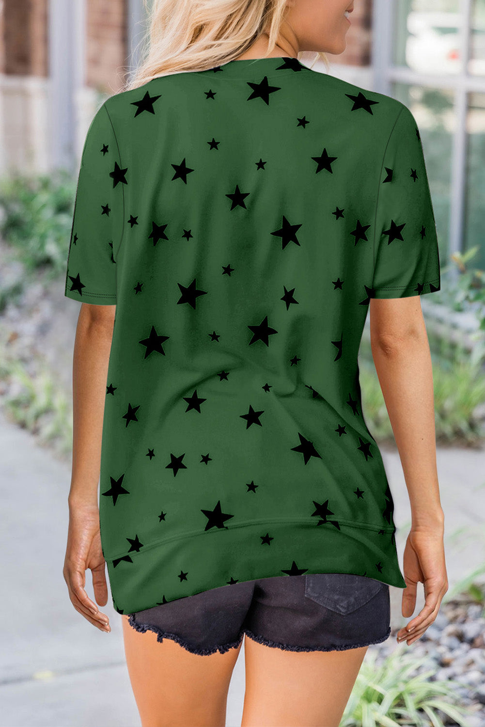 Star Print Crew Neck T-shirt