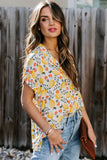 Printed Button Front Top
