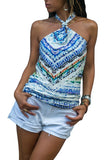 Boho Print Halter Tank Top