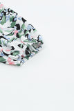 Floral Print Lace Up Blouse