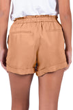 Cuffed Leg Opening Paper-bag Waist Casual Shorts