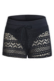 Lace Shorts Attached Swim Bottom