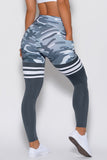 Camo Print Striped Sport Pants