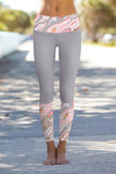 Navy Floral Printed Details Leggings Yoga Pants