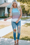 Color Block Striped Knit Tank Top