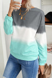 Multicolour Color Block Tie Dye Pullover Sweatshirt