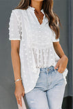 Swiss Dot Short Sleeve Flowy Top