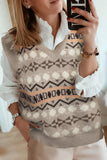 Tribal Print V Neck Knitted Sweater Vest