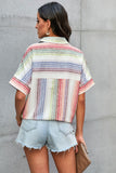 Happier With You Striped Button Top