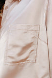 Satin Button Shirt with Pocket