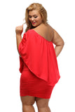 Plus Size Multiple Dressing Layered Dark Blue Mini Poncho Dress